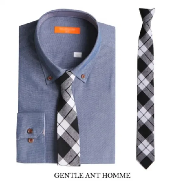 도회적체크 블랙흰색 간단 넥타이 기본 Neck Tie 순박한샵 +55750흔텍+
