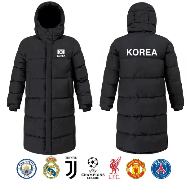 훼르자 태극기 커스텀마킹 85~115 빅사이즈 가능 단체 롱패딩 벤치코트 점퍼