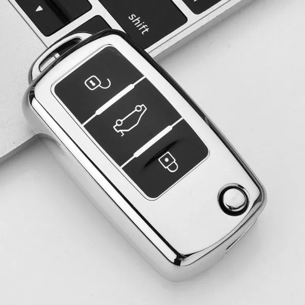 폴크스바겐 키홀더 보 래 파사트 랑 일거리 관 속 텅 행상 쿨 폴로 울 넥 케이스 버클, 대중 A타입 검은아교 전깃불 실버 단