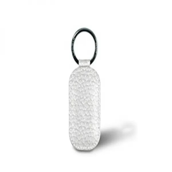 Lucrin - Round-Shaped Keys Holder - White - Granulated Leather Lucrin - 둥근 모양의 열쇠 고리 - 흰색 - 낟알 모양의 가, 1