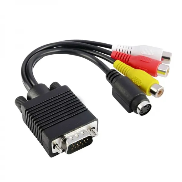 VGA에서 3RCA+S 하위 터미널 케이블 VGA에서 S+AV PC TV 어댑터 변환기에 연결