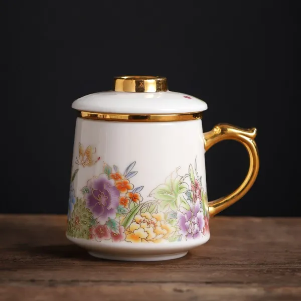 104431 차 세트 사무실 싱글 게스트 컵 분리 위생적 세련된 찻잔 물질적 관심 백발 풀 오피스 컵 선물 상자