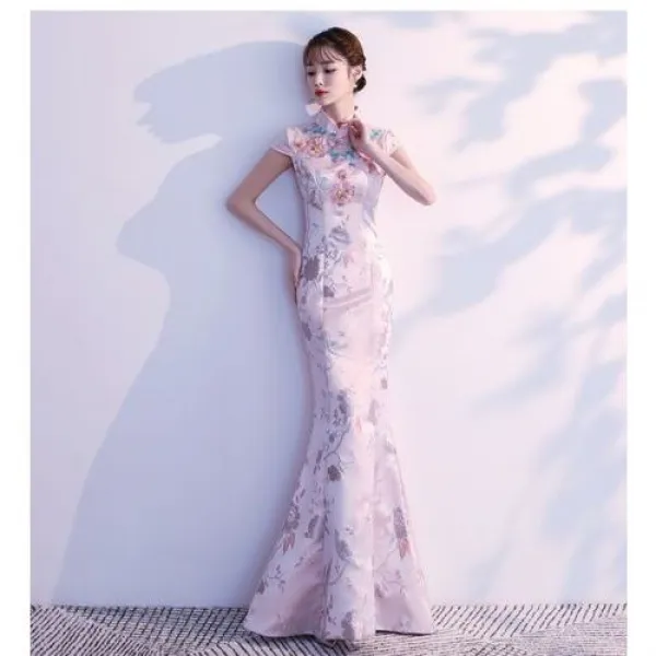 [해외] 긴 CHEONGSAM 섹시한 현 QIPAO 드레스 인어 드레스 어 번체 류 파티 드레스 가운 ORIENTALE