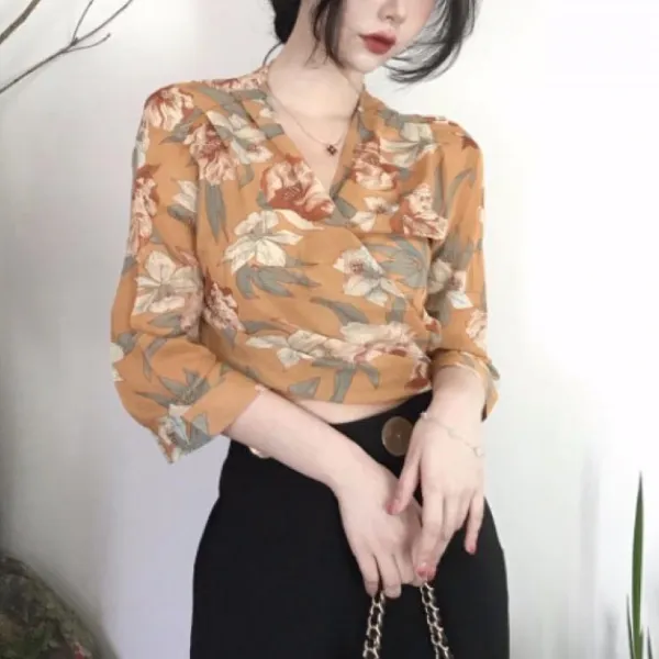 kirahosi 여자 홍콩스타일 슬림핏 블라우스 여름티셔츠 295호 CHm1kuw