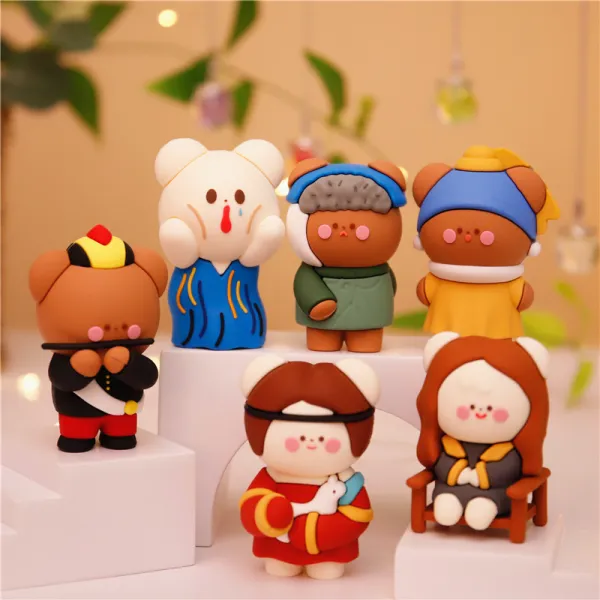 애니메이션 명화그림 계열 맹목적으로 아케이스 인 깜짝 놀라다 작은선물 기프트 진열 장식품 품행과 꿈 생각함 실현 x2개, 0733 명화그림 계열 랜덤 1개