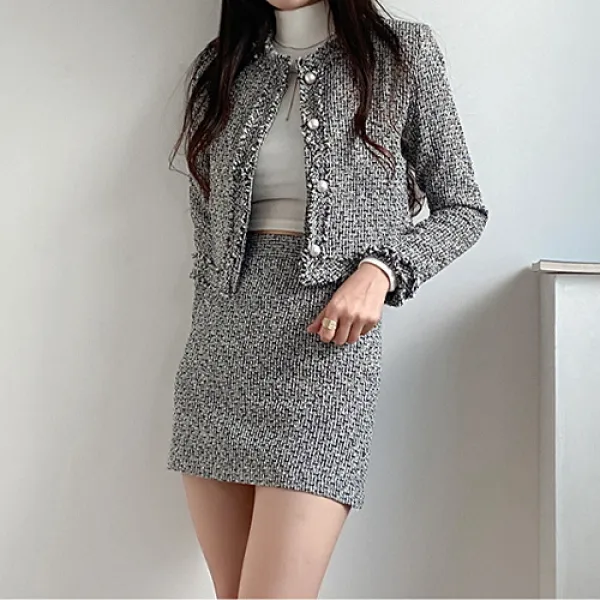 글램디브 데이 트위드 자켓 세트 데일리 오피스 하객 파티