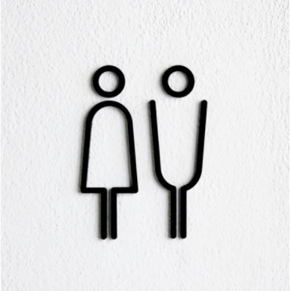 화장실 표지판 문구 표시 안내판 Ux타입 스카시 블랙