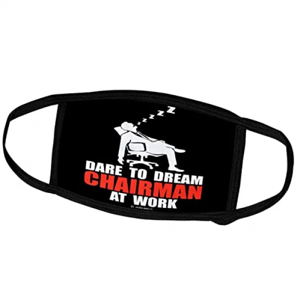 3drose Nexigncreation 유머 디자인 - 직장에서 꿈의 회장에 굳이 - 페이스 마스크 (FM_12056_3) (Small), Small, Small