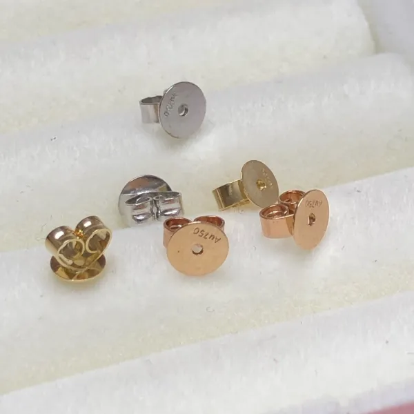 보아스 18K AU750 화이트골드 로즈 막힌다 이어폽 귓등 원터치 귀걸이 피어싱 모자 부품 45MM