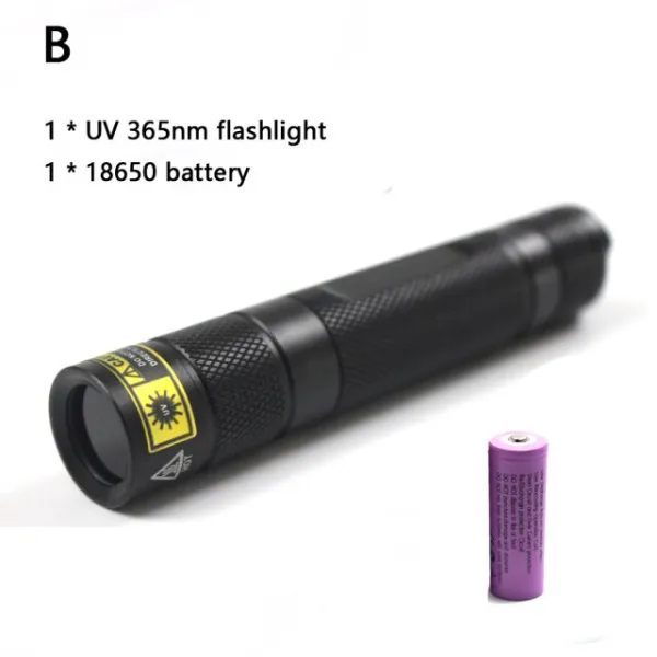 UV Led 손전등 365nm 울트라 제비꽃 자외선 Lanterna IP65 방수 보이지 않는 토치 애완 동물 얼룩 사냥 마, 02 B