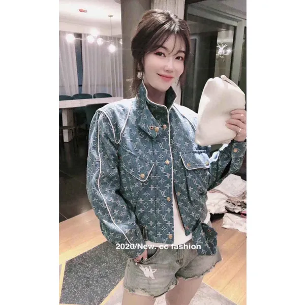 유러피언 가을옷 유럽 상품 트렌드 카고무드 데님점퍼 슬림 숏 개울물 여성