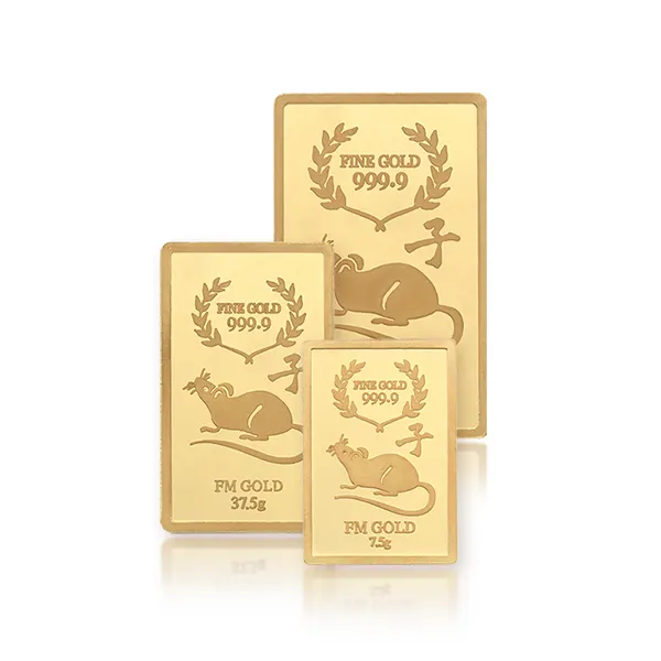 (주)에프엠금거래소 24K 순금 999.9 포나인 황금쥐띠 골드바 1.875g ~ 100g