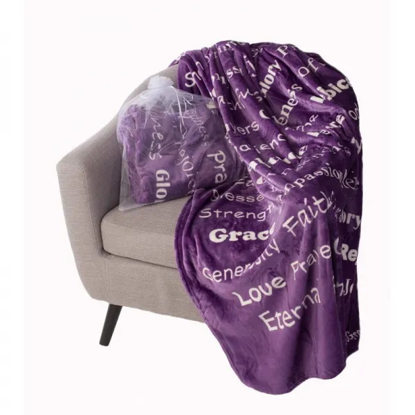 영감을주는 생각과기도가 담긴 BlankieGram Faith Throw Blanket-희망 건강과 사랑을위한 완벽한 보살핌, 단일상품