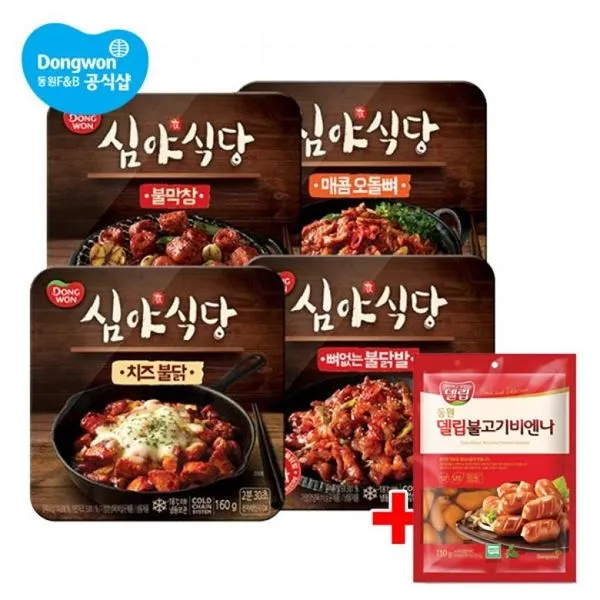 동원애프앤비 동원 심야식당 160g 2개+불고기비엔나110g 증정, 선택/02.오돌뼈2개_증정