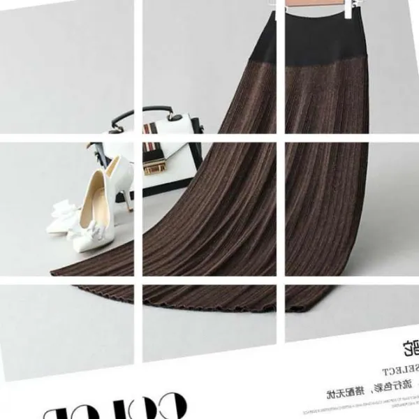 두꺼운 슬림핏 보온 하이웨스트 A라인 미디스커트 여성 배합 의 치마