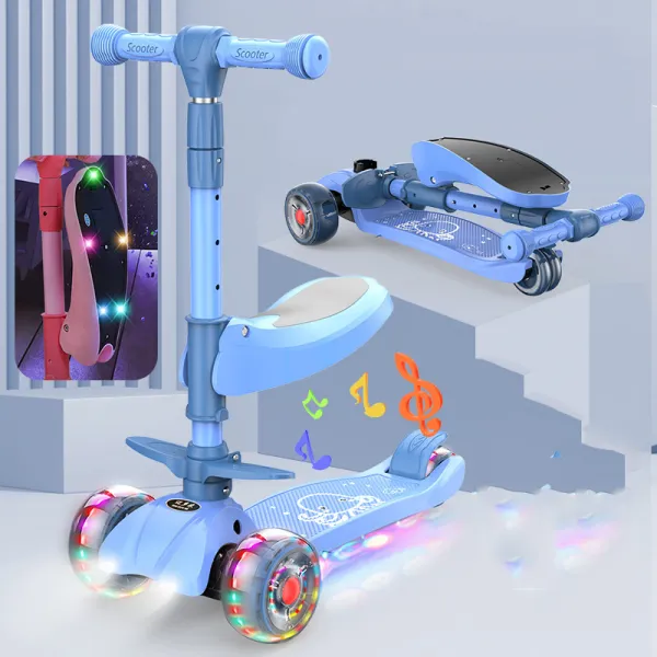 [해외 직송]DALIN 킥보드밀크보드 어린이 삼삼오오 아기 첫발 어린이 페달 소년 소녀 미끄럼 QH06 A17, 04 LK 블루