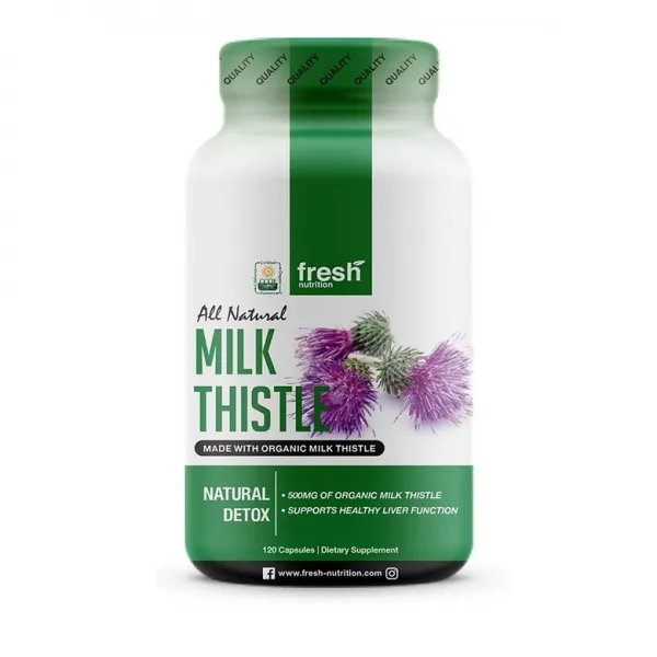 Fresh Nutrition (2팩) 프레쉬뉴트리션 밀크시슬 500mg 120캡슐 피곤할때영양제 간영양제, 1mg, 2개