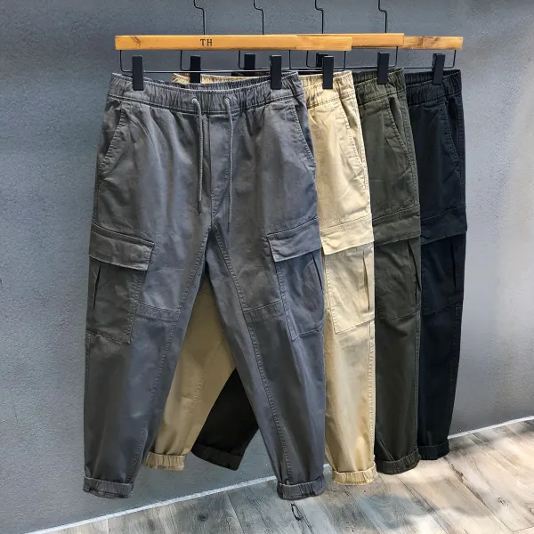 가로놓이다 촘촘함 짜다 무게 효 남자맨 여름 와이드 루즈핏 캐주얼바지 남자조거 롱 팬츠