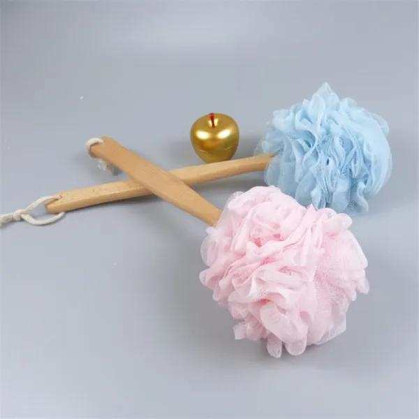 나무 손잡이 목욕 꽃 긴 목욕 목욕 목욕 닦다 큰 사이즈 초부드러운 나무 목욕 공 비비다 등 목욕 솔