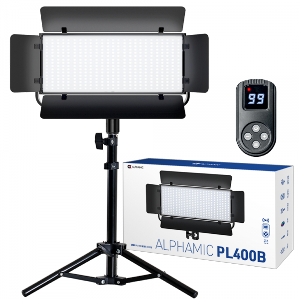 알파믹 PL400B 지속광 영상 촬영 조명 테이블 스탠드 세트, PL400B&LS55