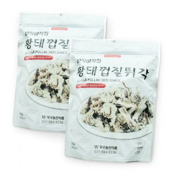 2개 바삭한 황태껍질튀각 황태껍질부각 200g, 200g+200g