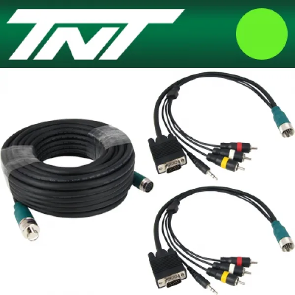 TNT NM-TNTA10S4 RGB 스테레오 or 3RCA 분리형(배관용) 케이블 11m 증폭기 마이크케이블 리피터 송수신기 케이블 음향기 모니터 네트워크, 단일색상