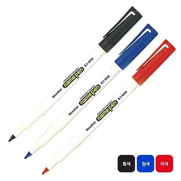 AQX390025모나미)네임펜 F(중간글씨용(0.5-1.0mm_적)-다스(12개입)