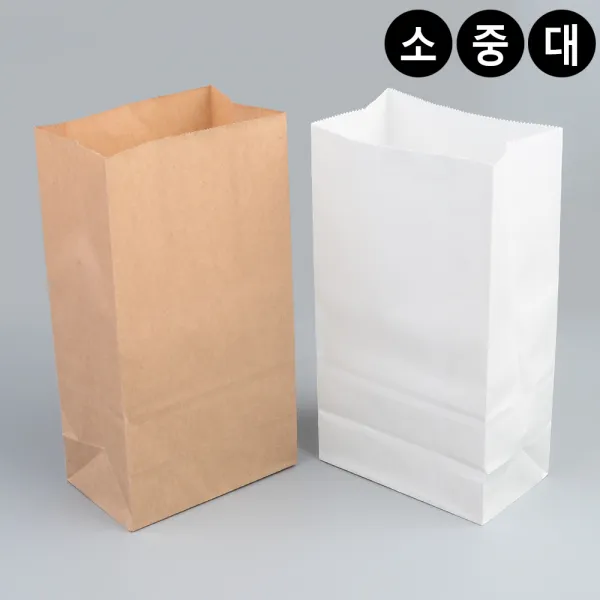(654)무지 빵 포장용 종이봉투 붕어빵 봉투 한겹봉투 서류봉투 돈봉투 편지봉투 월급봉투 손글씨봉투, 대 - 화이트