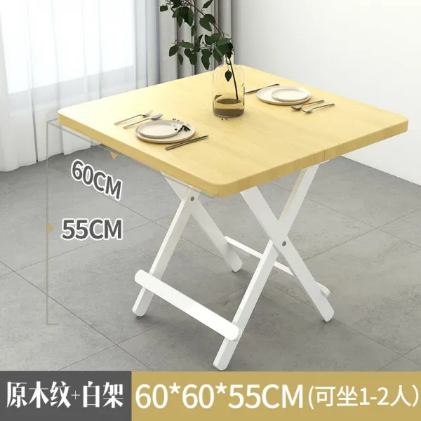 간이식탁 가능 접이식 심플 가정용 집을 나서다 소호 형 방 네모난 탁자 원탁테이블 먹다 2292745775, 굵게 두꺼운 백가 _나뭇결 색 60