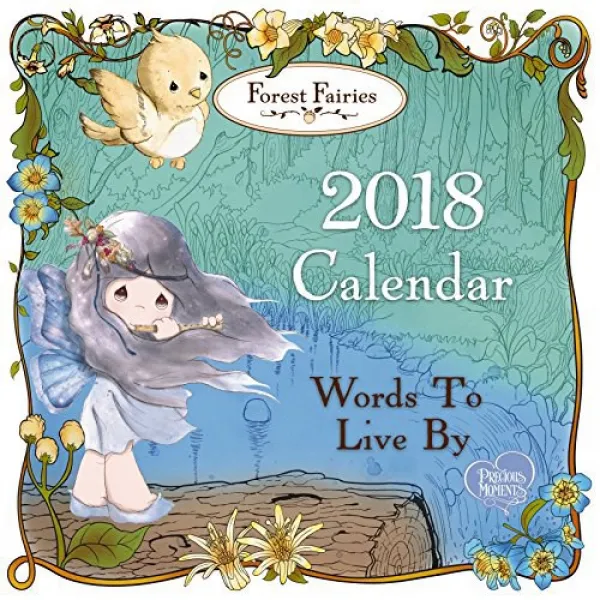 Precious Moments Forest Fairies Words To Live By 2018 Wall Calendar 171419 소중한 순간들 숲의 요정들 2018 년 월별, nullSET