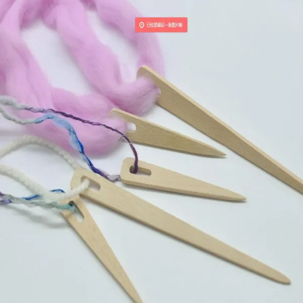 QDY 감싸고 길쌈을위한 짜기 구조를위한 나무로 만든 10 조각 직업적인 뜨개질을하는 포크, 나무