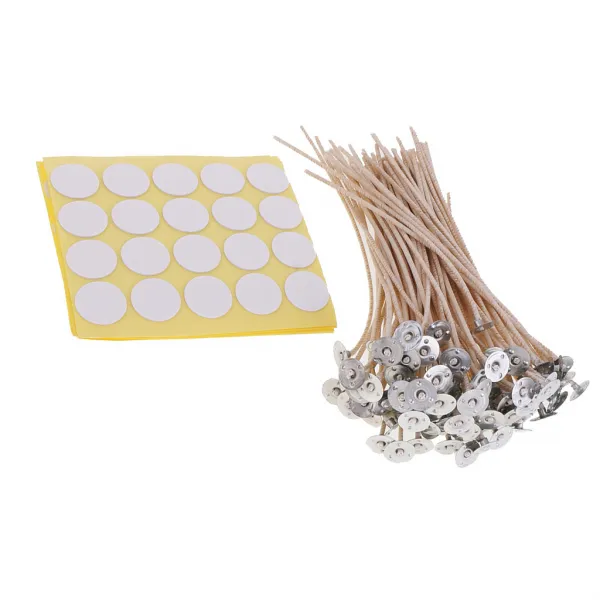 Royalways 양초 만들기를위한 Sustainer Wick 스티커가있는 100pcs 15cm 갈색 양초 심지