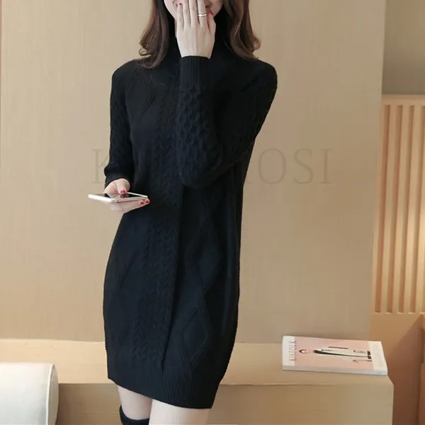 kirahosi 모던 여성 미디롱 풀오버 니트 셔츠 기모 스웨터 데일리 83호+덧신증정 A6gd9vx