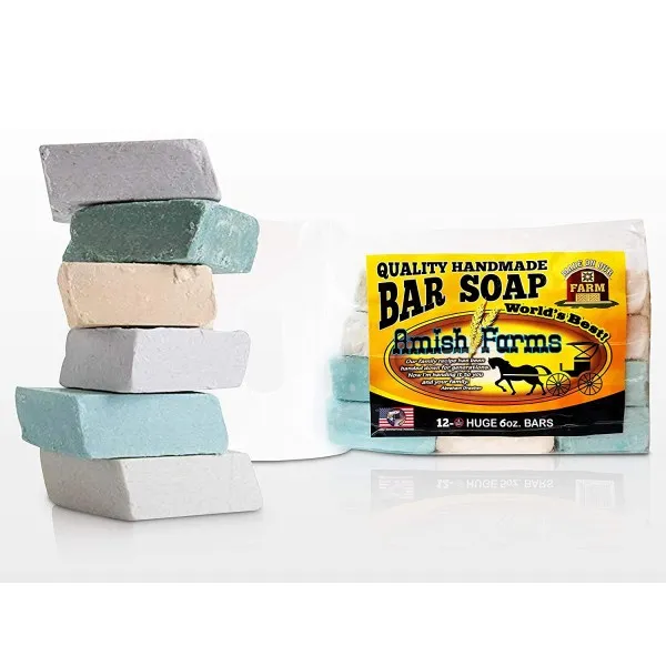 Amish Farms Handmade Bar 비누 천연 성분 냉간 프레스 발암 물질 없음 6 온스 12 팩 단일상품