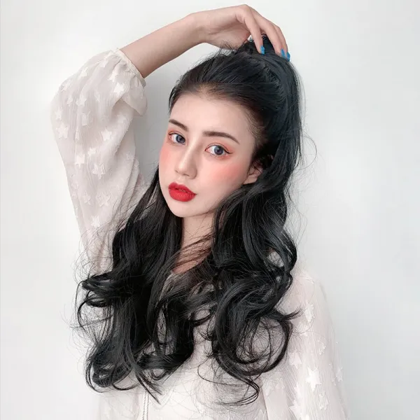 벨르비쥬 루시 곱슬머리 장발가발, 개, 블랙