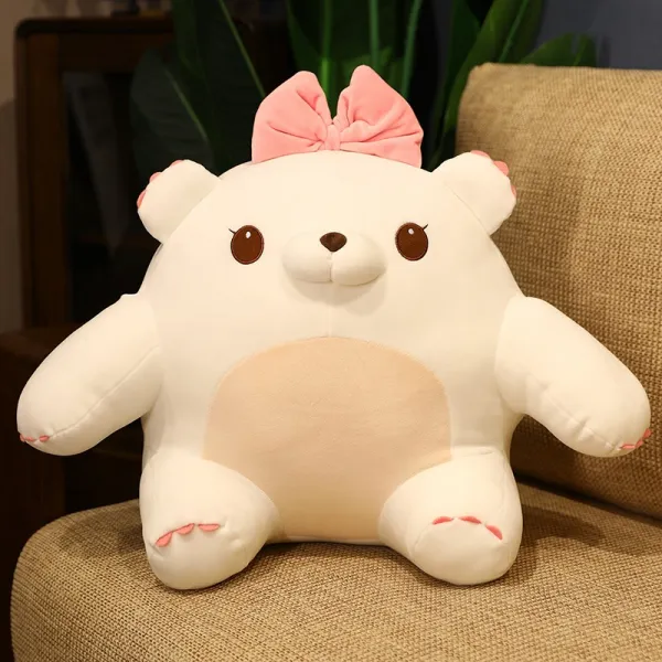 마모마음 맹아 웅다육동자 피규어 곰 화이트 커플 허그 쿠션 인형 육일절 선물, 35 센치, ML -곰 화이트