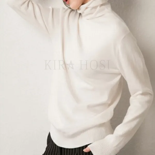 kirahosi 모던 여성 하이넥 풀오버 니트 셔츠 스웨터 루즈핏 슬림 추동 데일리 26호 BD68eeol