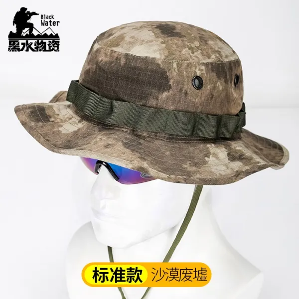 셀러지유 훈계용 모자 작전 카모 원형 캡 남자 벙거지 호랑이다 정글 부니 전술, 표준형 데저트 폐허