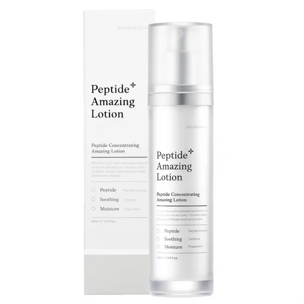 ogana 세포 펩티드 집중 놀라운 로션 2.03 fl.oz. (60ml) - 650ppm 포함된 순하다 보습 얼굴 저자극성 자연 재료 를 민감한 피부