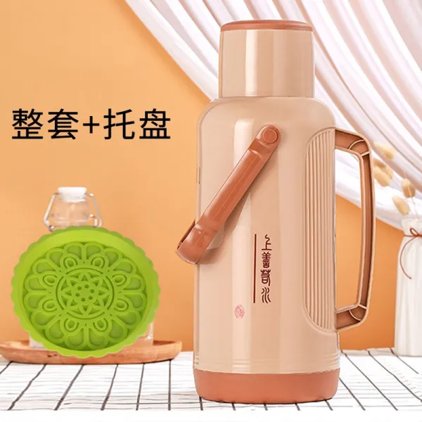 따뜻함 병대호 더운 물 보틀 가정용 대용량 비닐 플라스틱 보온 활동 표적 케이스 보온병 학생 기숙사 사용 32L, 7113 타입 카키 색깔 32L 방수