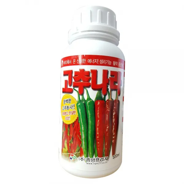 고추나라 고추비료 액비 제4종 복합비료 500ml 고추전용 주말농장 모종 텃밭 액체비료 탄저
