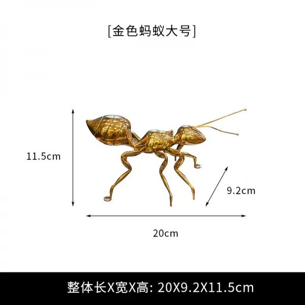 북유럽인테리어소품 작은사치 순동 소품 인테리어 황동 모델하우스 텔러비전선반 현관 술장 순구리 아메리카식 장식, T19-금 개미 빅사이즈