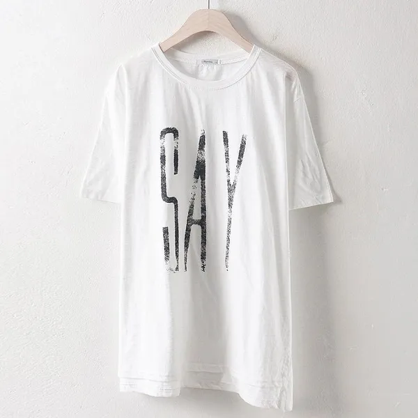 시드마켓 데일리 라운드 영문 반팔 Sid619 빅사이즈 여성의류