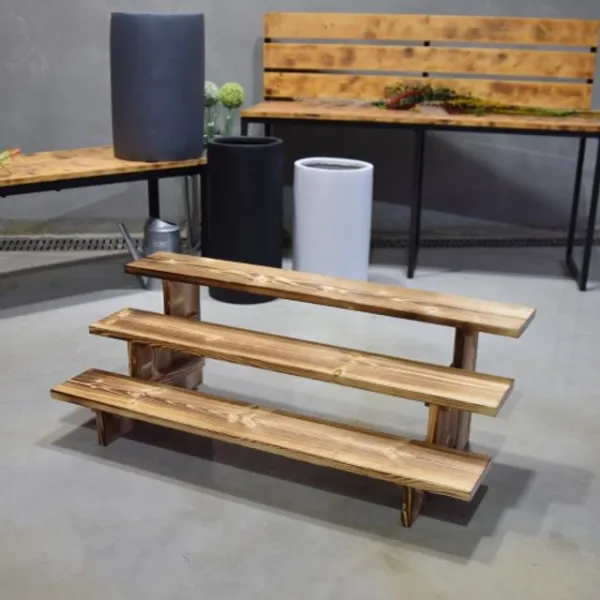 [보물창고] TKW6CD19C+원목 우드 3단 계단 화분받침대 (대) 90x31cm *8282* 1개