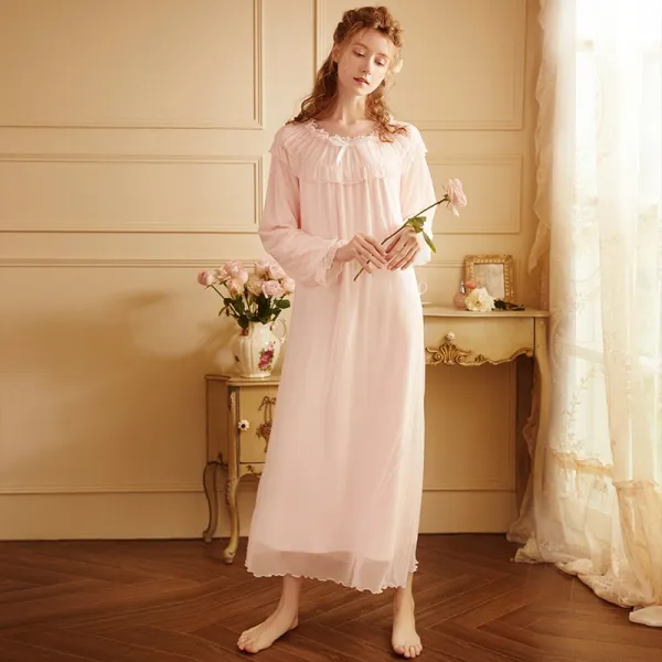 ROSETREE 궁정풍 여성 봄가을 긴 소매 롱 타입 공주 망사 스위트 큐트 머메이드한