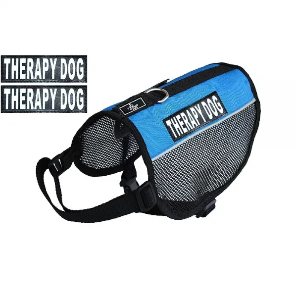 Doggie Stylz 개 조끼 하네스 개 소중형 구입 컴포트 나일론 쿨 메쉬 2 반사 요법 개 이동식 패치 함께 제 Girth 8 10"blue