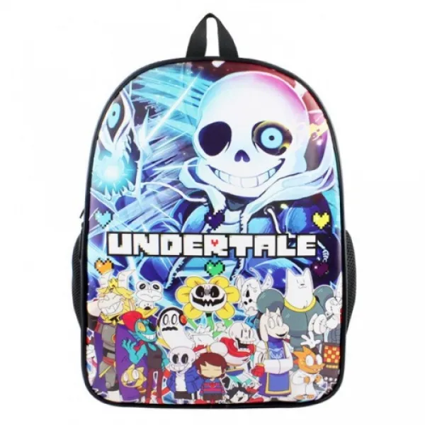 [해외]남성가방 11 인치 일본 애니메이션 Undertale 산세 파피루스 해골 인쇄 소년 소녀 학교 책 가방 배낭 선물