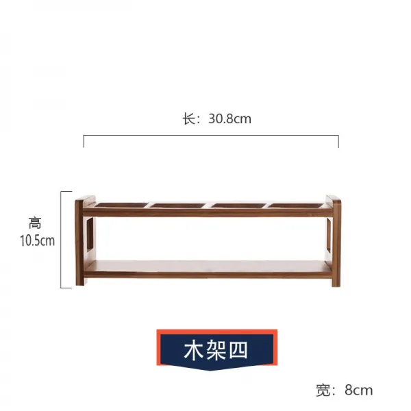 누름 입 각 기름병 식 무 납 오일병 유리 간장병 식초병 재료 병 드레싱 방지 선반, 4나무틀 단있음