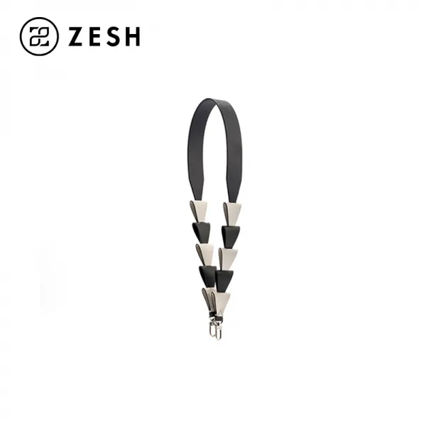 어깨스트랩 어깨밴드 ZESH 덕행과 엠보가죽 위빙 라탄 추우천 타입 이탈리안 헤드 송치 블랙 화이바, 흑백 색깔
