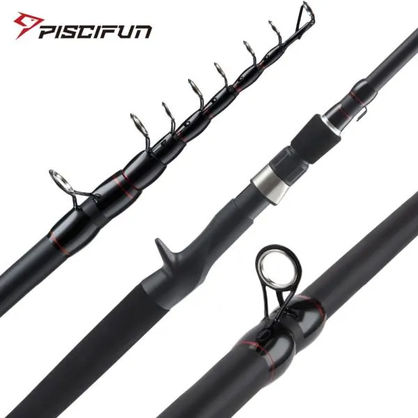 낚시대 Piscifun 여행자 탄소 방적 주조 막대 1.8M 2.1M 2.4M 2.7M 3M 3.6M 텔레스코픽 낚싯대 M MH 전원, 04 Spinning 3.0m-MH_01 CHINA